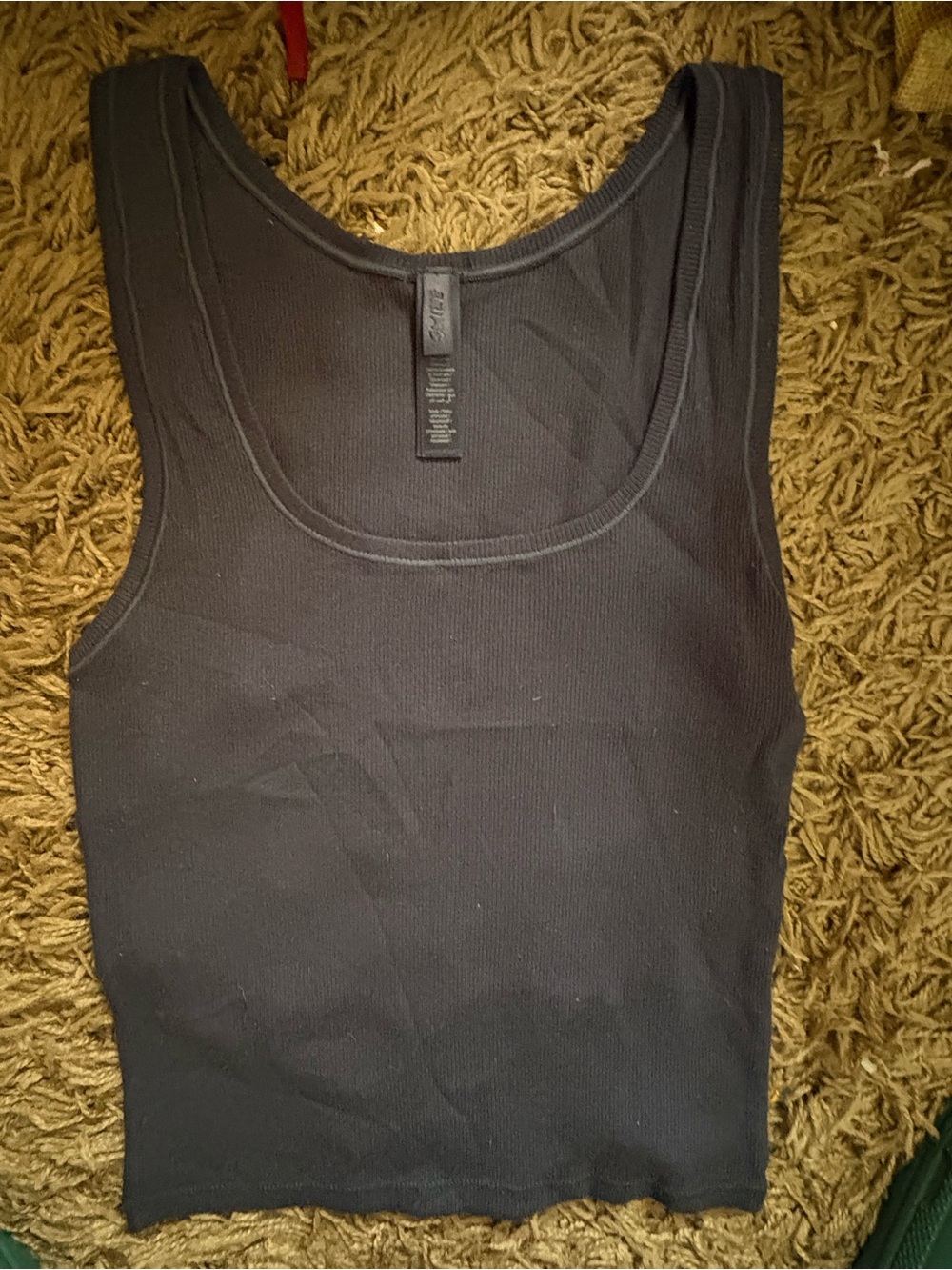 SKIMS Navy Ribbed Scoop Neck Tank